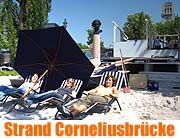 Beach-Feeling an der Coneliusbrücke Eröffnung des Kulturstrands der urbanauten auf dem Isarbalkon  (Foto: Martin Schmitz)
